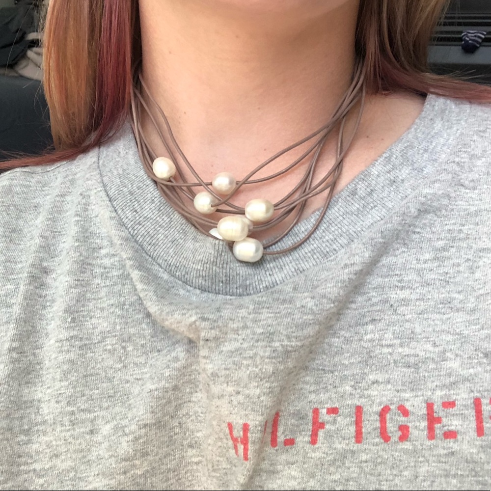 Cultured pearl magnetic necklace